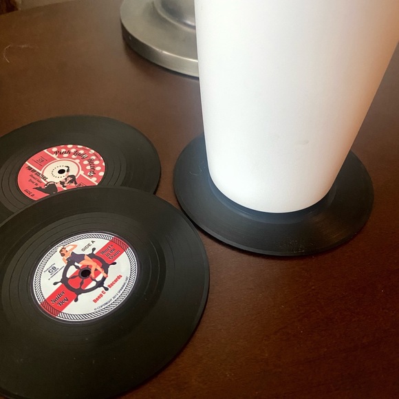 LAST 1 Set of 6 Rockabilly Vinyl Record Drink Coasters - Picture 7 of 7
